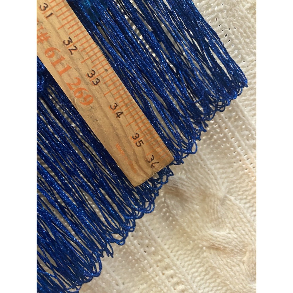 Costume Culture‎ by Franco Women's L Halloween Royal Blue Fringe Flapper 20's - Picture 5 of 6